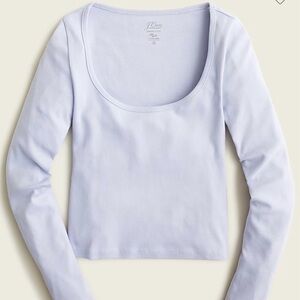 J. Crew White Scoop Neck Cropped Tshirt